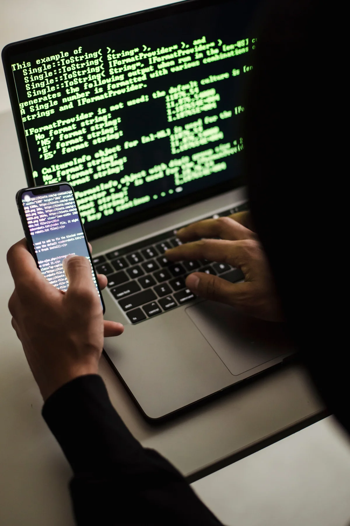 Silhouette of a thoughtful cybersecurity expert