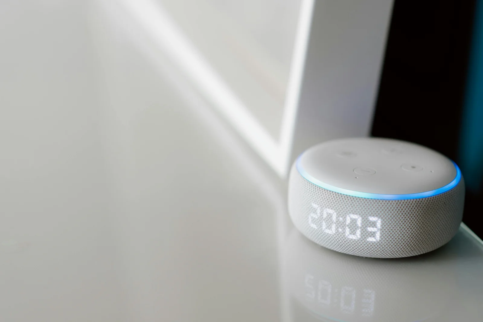 A futuristic smart home interface showcasing various automations