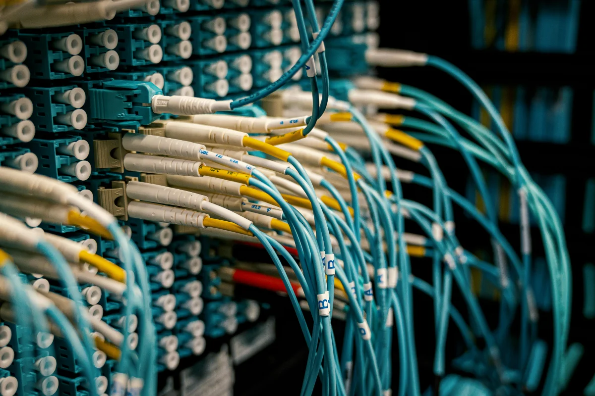 Fiber optic cable close-up