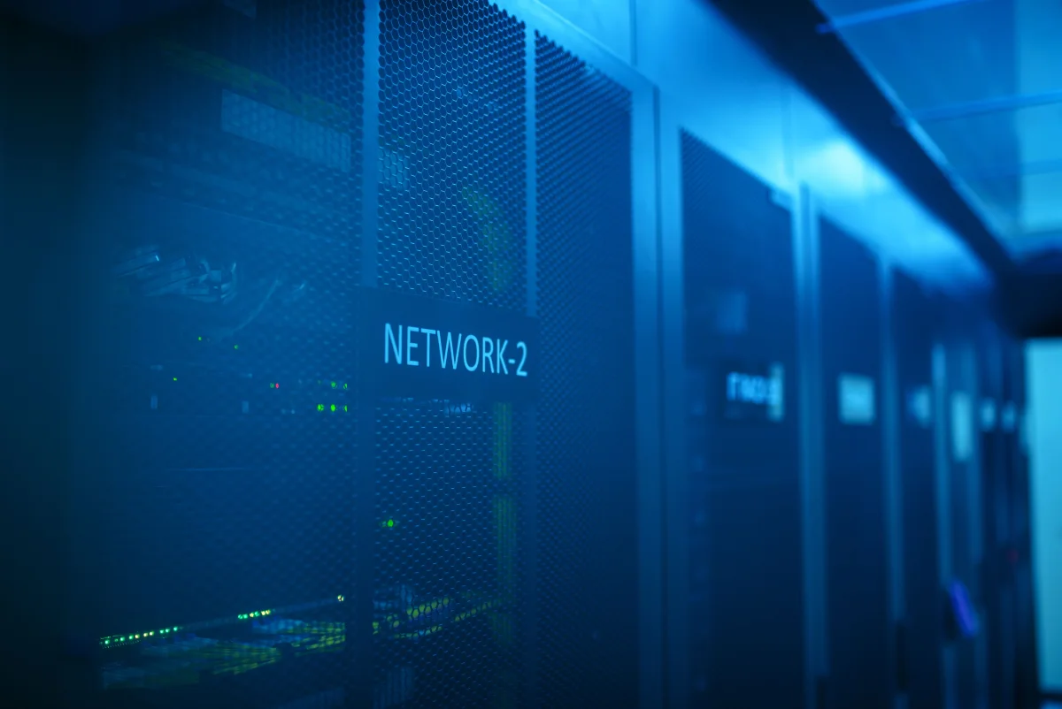 A silhouette of a network diagram