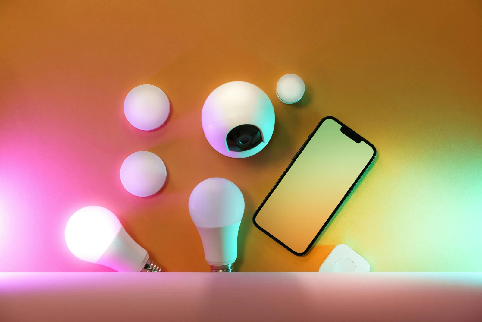 A vibrant array of LED lights controlled by WLED